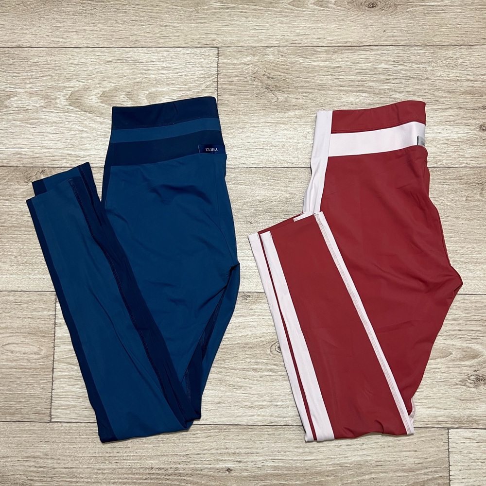 Lot 2 VAARA Leggings Blue Flow Small & Red Freya Small